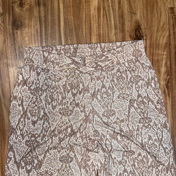 Iman women’s pants large 12 14 palazzo wide leg neutral metalic stretch light - Picture 3 of 5